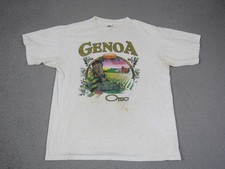 Vintage Genoa Ohio Shirt Mens Extra Large XL White Natural Brand Farm USA Made