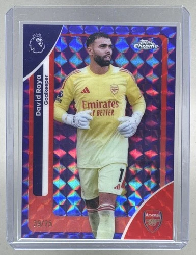 2026 Topps Chrome Premier League Soccer Purple Geometric Refractor David Raya #17