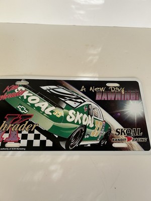 Ken Schrader Metal Skoal Bandit License Plate.  A New Day Dawning 