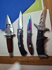 Used Knife Lot 3 Folder Rainbow Ozark Trail Pakistan 1 Fixed Blade Ace Of Spade — photo 4