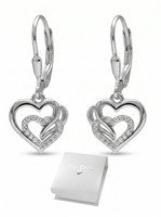 HäNgende Ohrringe 925 Silber Herz OhrhäNger Damen Liebe Geschenk Freundin Mama