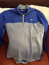 Nike Golf Sweatshirt Mens Large Blue 1/4 Zip Tour Performance Stretch Dri Fit