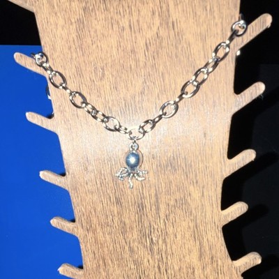 Stainless steel plus size hand made anklet with octopus charm