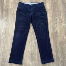 Polo Ralph Lauren Corduroy Trousers Tapered Leg Blue Cotton Fit As 36W x 32L