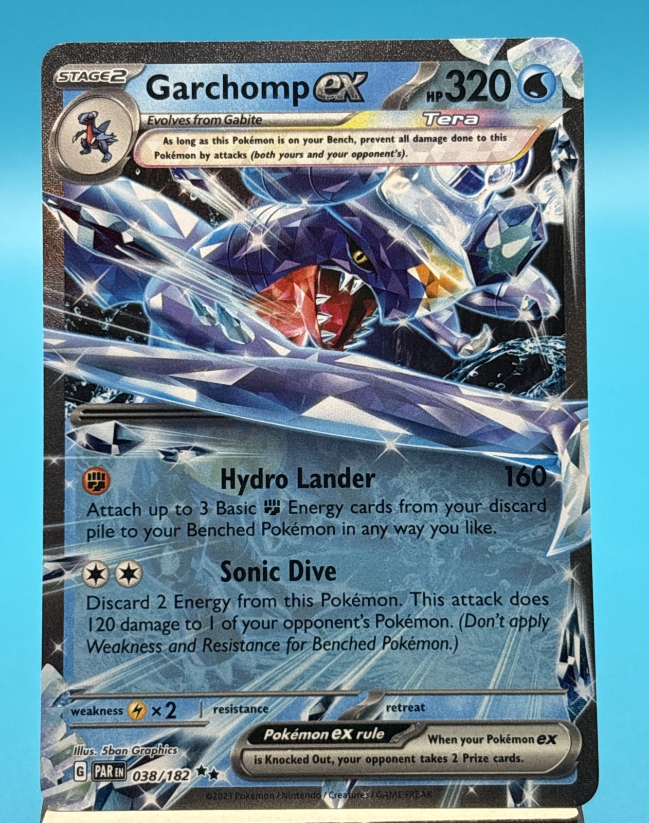 Pokemon Card Garchomp ex 038/182 Paradox Rift Double Rare NM