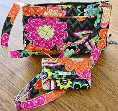 RETIRED Vera Bradley Ziggy Zinnia Hipster Crossbody Purse and Wallet Set