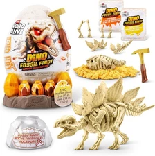 Robo Alive DINO Fossil Find Amber Adventure STEGOSAURUS Pack [Over 20 Surprises]