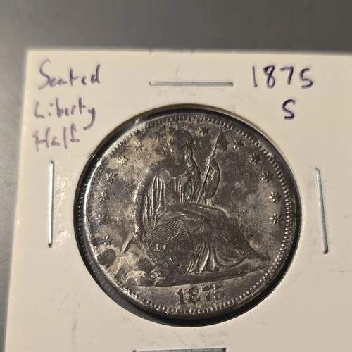 1875-S Seated Liberty Half Dollar - EF Details.  Cleaned