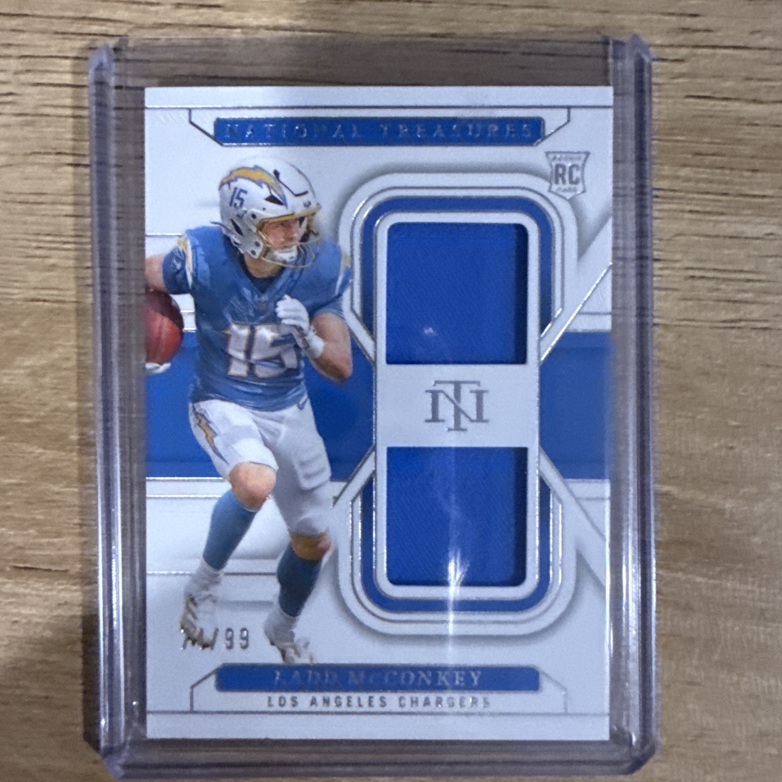 2024 Panini National Treasures Ladd McConkey RC Dual Patch 74/99 RC