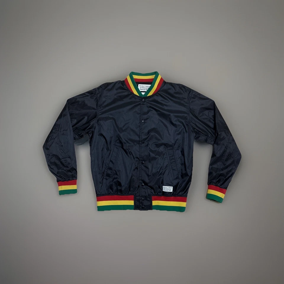 Chaqueta Bomber WACKO MARIA HIGH TIMES Nylon Poliéster Rayas Negra Rasta talla L Foto 2 de 4