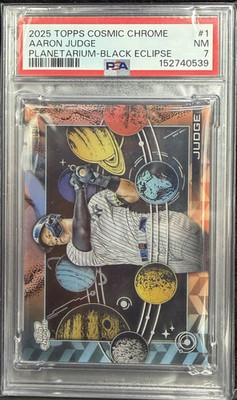 2025 Topps Cosmic Chrome Planetarium Black Eclipse #1 Aaron Judge 10/10 PSA 7