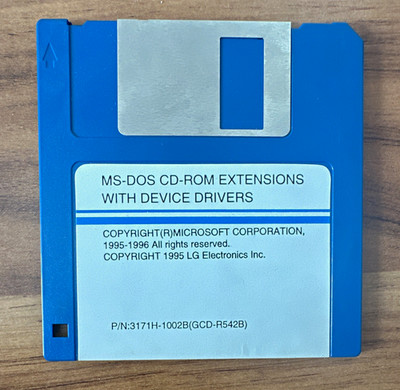 Microsoft MS-DOS CD-ROM Extensions Device Drivers 3,5'' Diskette 3171H-1002B