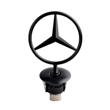 Hood Star Logo Emblem in Matte Black For Mercedes-Benz C-Class E-Class S-Class