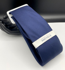 PERRY ELLIS Portfolio Men's 100 Polyester Tie  Navy  Textured