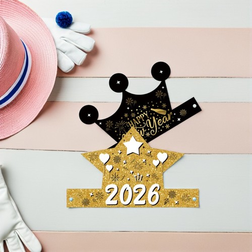 12 Pcs New Year Party Hat Child Year's Paper Hats Years Eve Crown Props - Picture 11 of 12