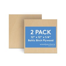6 mm Baltic Birch Plywood 1/4 x 12 x 12 Inch, Box of 2 B/BB Grade Craft Wood, St