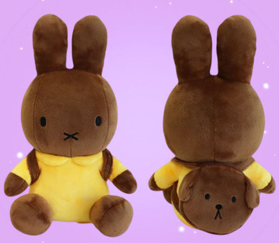 Miffy Official Plush Doll : Melanie with Backpack 25cm Yellow Rabbit Stuffed