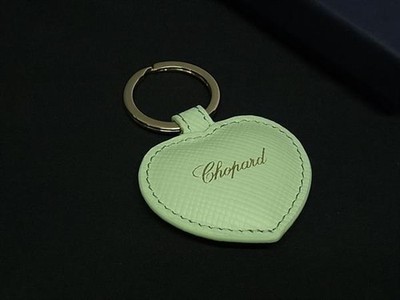 Chopard Leather Heart Keychain Bag Charm Light Green Used or New