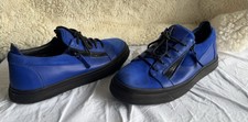 Giuseppe Zanotti Blue Leather Frankie Low Top Sneakers Size 43.5