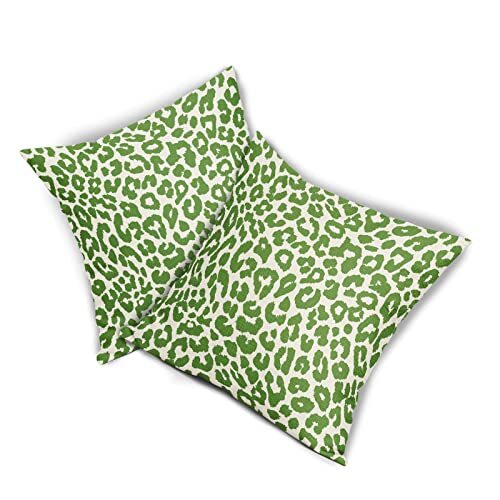 Lime Green Leopard Print Pillow Covers 18x18 Set of 2 Preppy Room Decor Cheet... - Picture 8 of 8