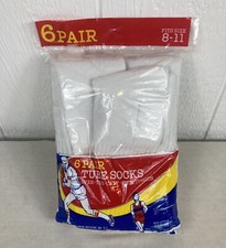 Vtg Over The Calf Tube Socks 6 Pair Shoe Size 8-11 New In Package Cotton Blend