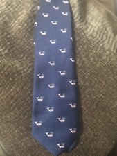 Rivetz of Boston for MURRAY'S Made in USA Whale Print Silk Tie in Navy & Pink