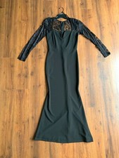 Black Wedding Party Lace Top Dress Long Sleeve