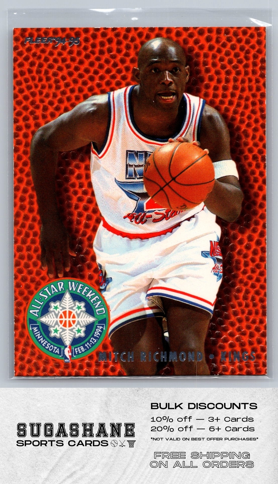 1994 Fleer 22 Mitch Richmond   Sacramento Kings  Basketball Card