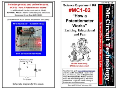 MC1-02 ** Mr Circuit Science ** Experiment Kit -How A Potentiometer Works
