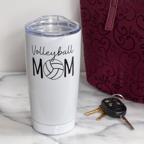 Volleyball sauber weiß 20 Unzen Edelstahl Reisebecher Becher mit Deckel - Bild 2 von 3