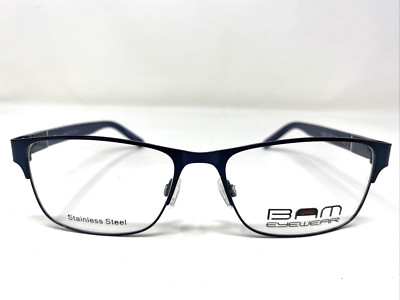 BAM Eyewear BAM 507 Navy 57-17-145 Blue Metal Full Rim Eyeglasses Frame YL47