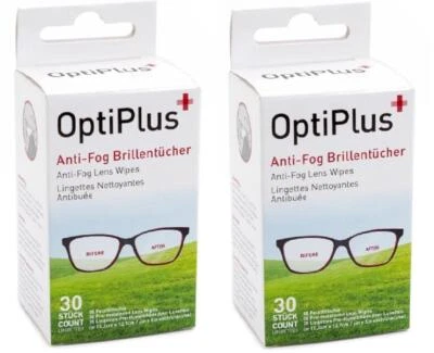 BREITFELD & SCHLIEKERT Optiplus Anti-Fog Brillentücher / Einmaltücher 2 x30 Stk. langanhaltender Schutz