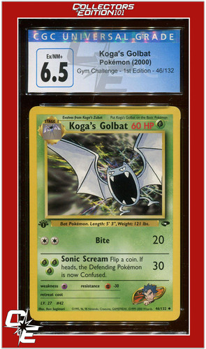 Koga's Golbat (1st Edition) graded CGC 6.5 for sale on eBay
