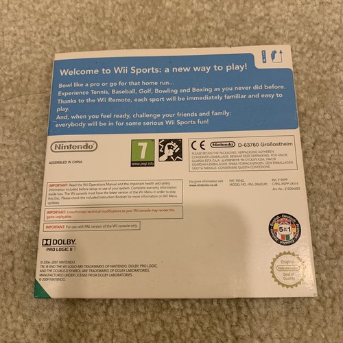 Nintendo Wii Sports Video Game Disc Cardboard Sleeve 2006 - Imagen 2 de 5