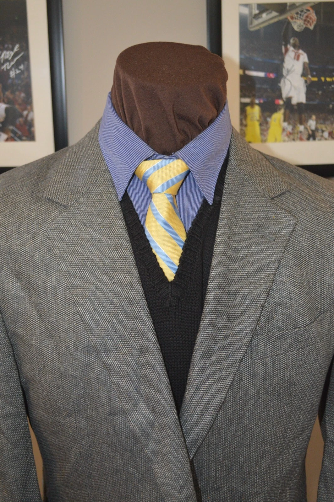 JoS A Bank mens two button gray weave silk/wool sport coat jacket blazer sz 42R