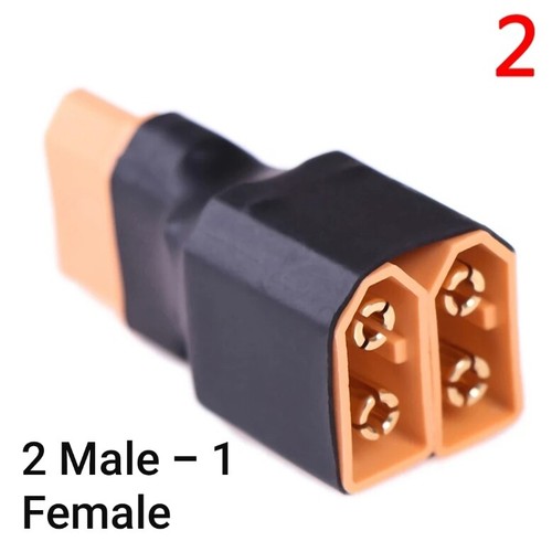 XT60 Parallel Adapter 2 Male / Female to 1 M/F Lipo Battery Converter Connectors - Picture 7 of 8