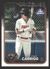 Cole Carrigg #PD-9 2024 Topps Pro Debut Fresno Grizzlies