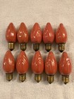 10 Vintage GE Block Logo Red C9 C-9 SWIRL Christmas Lights TESTED USA OLD HTF — photo 2