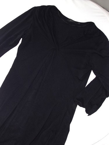 Conbipel Abito Da Donna Nero Taglia L A Ginocchio Manica 3/4 Vita Impero Fluido - Foto 3 di 11