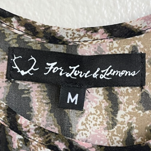 For Love & Lemons Shake It Dusty Fringe Sheer Top in Leopard Multi Size MEDIUM - Imagen 4 de 4
