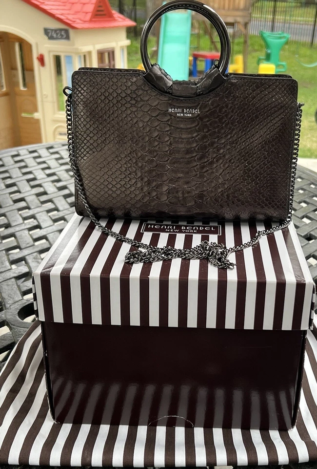 HENRI BENDEL Mini Embossed Leather Satchel Bag - Image 2 of 4