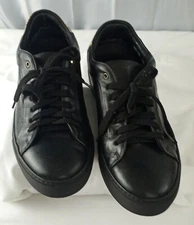 PAUL SMITH BASSO SNEAKER MULTI LEATHER BLACK W/STRIPE HEEL SIZE 8