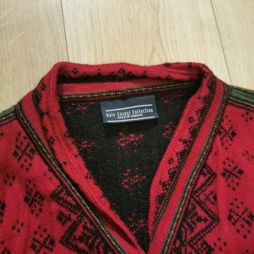 Dale Of Norway Jacket Womens XL Red Snap Button 100% Wool Fair Isle Cardigan - Picture 2 of 7