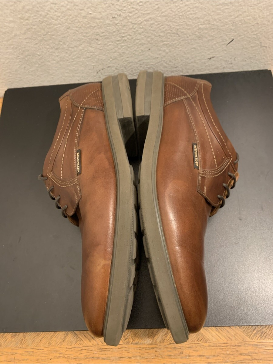 MEPHISTO AIR JET Brown Genuine Leather Plain toe derby shoes  display picture 3