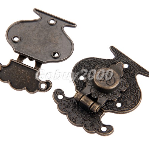Decorative Suitcase Wood Jewelry Gifts Case Box Chest Latch Clasp Lock Buckle HQ - Picture 7 of 15
