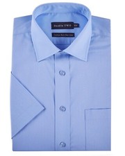 Double Two Mens Short Sleeved Non Iron Cotton Rich Shirts 4500-2