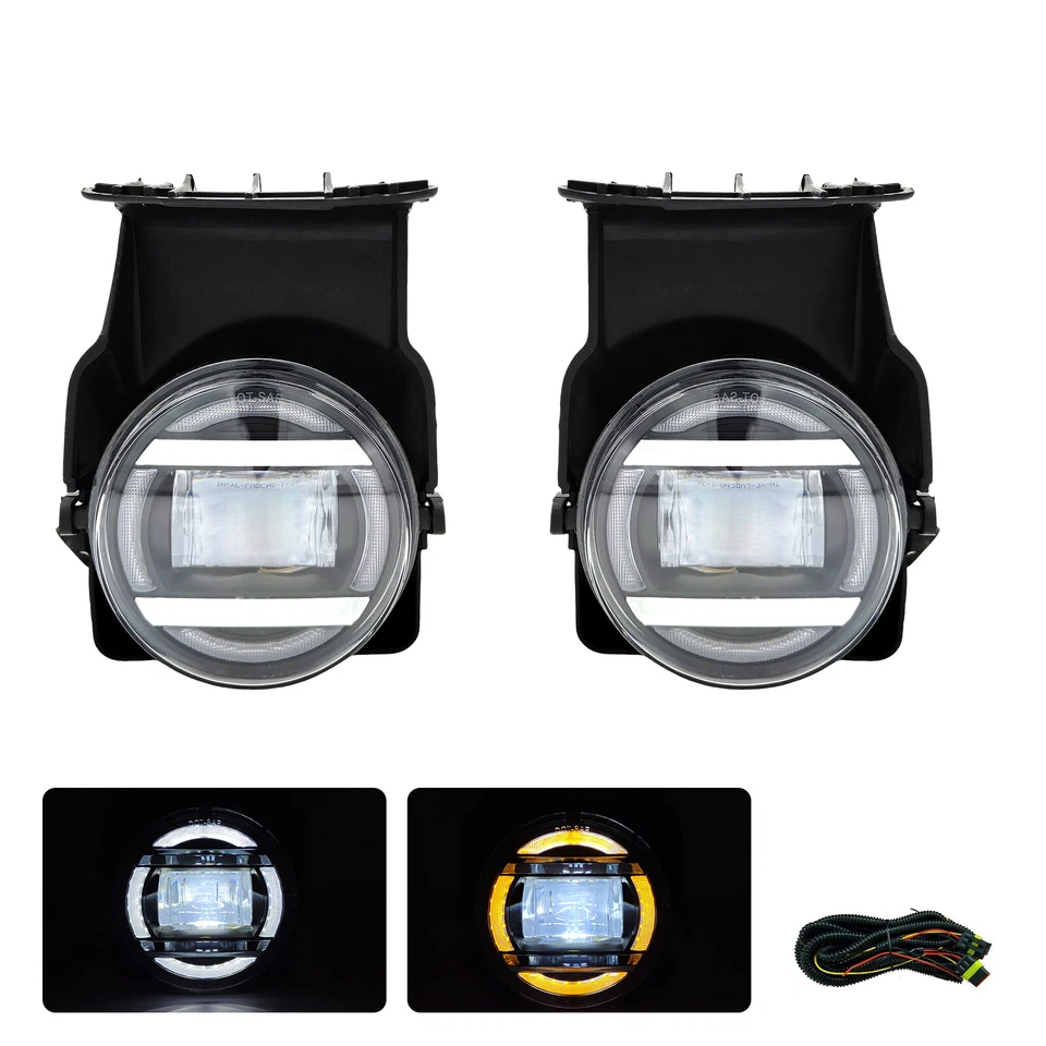 LED Fog Lights Bumper Lamps+DRL For 2003-2006 GMC Sierra 1500 2500 HD 3500 - Изображение 2 из 4