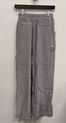 ATM, Women's Drawstring Wide Leg Cargo Pants, Grey, Size S, NWT - Picture 7 of 9