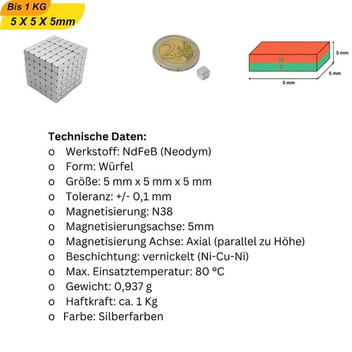 Extreme Strong Neodym Block Magnets - Size And Quantity Selection Real N - Picture 3 of 33