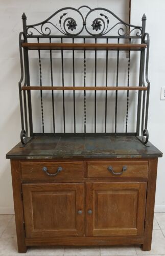 Ethan Allen Amercian Artisan Sideboard Bakers Rack Arts Crafts Mission Oak